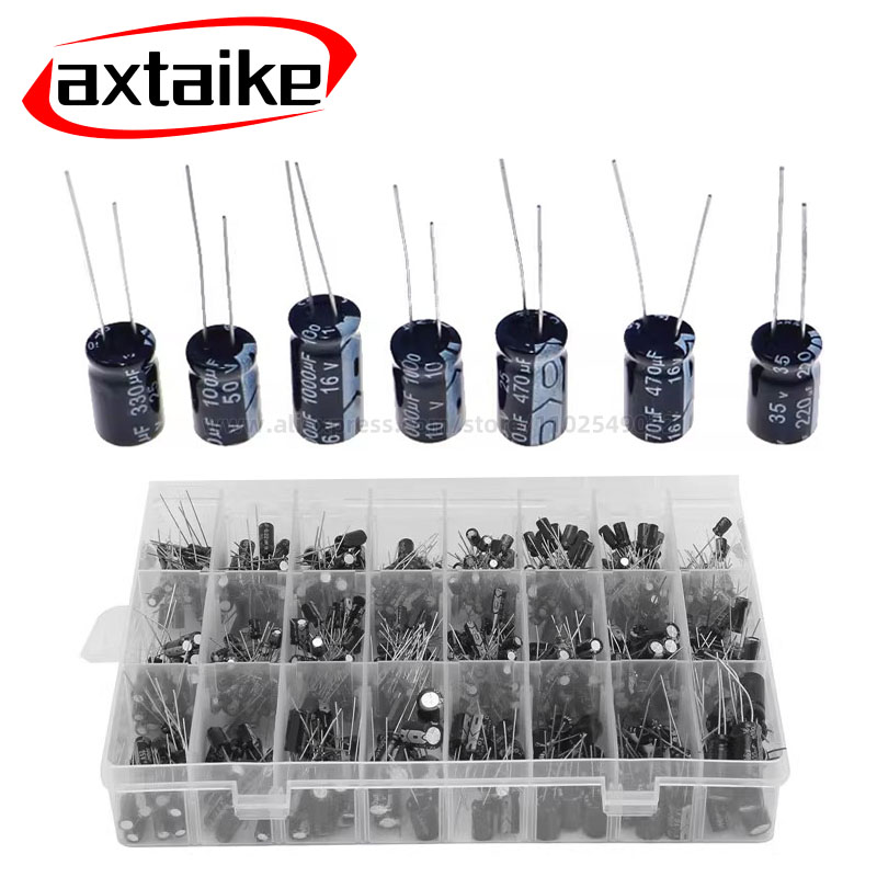 Capacitor Kit Assortment - 120/200/500 pz Condensatori Raiali Set 12