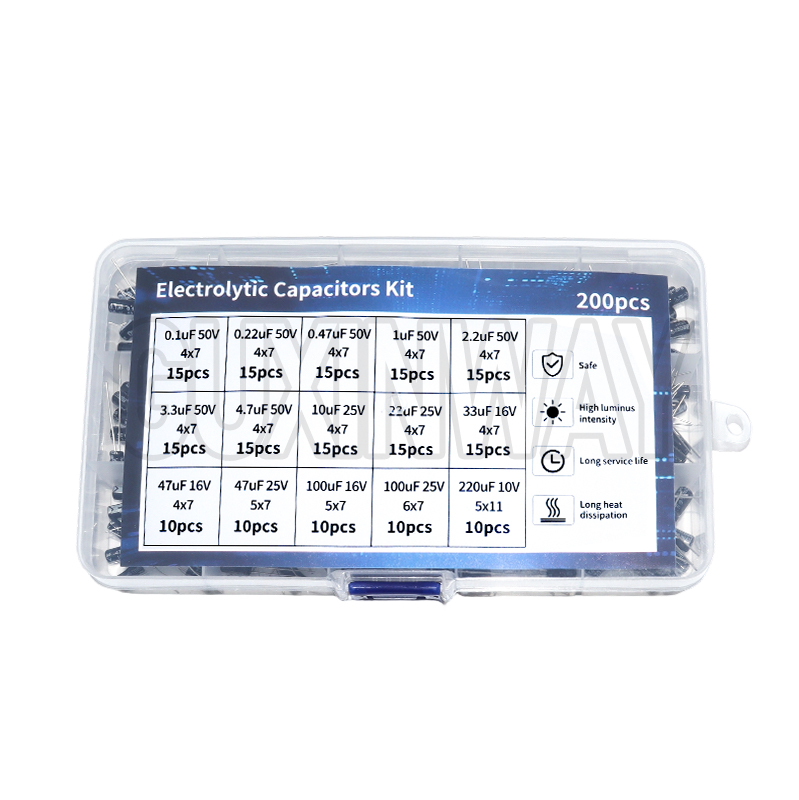 Capacitor Kit Assortment - 200 pz 15 Valori 10 V