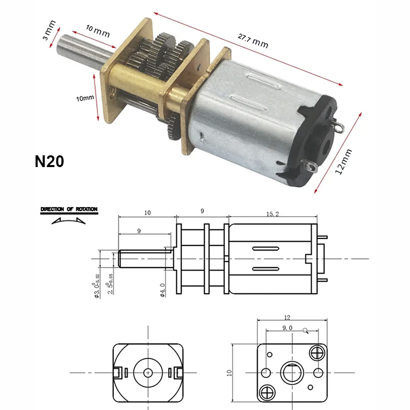 6V 12V 15-6000RPM GA12-N20 DC  - Diy Electronics Motor recensione e prezzo