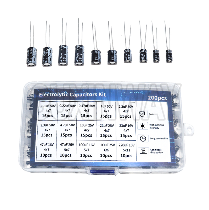 200 pz 15 Valori 10 V 16 V 25  - Capacitor Kit Assortment recensione e prezzo